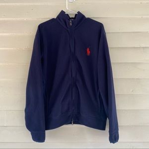 Mens Vintage Polo Golf Ralph Lauren Fleece Zip Up  Navy Blue L
